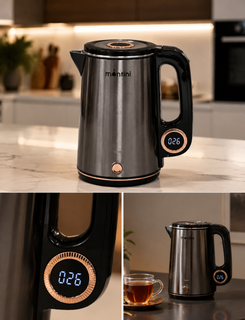 کتری برقی برند مونتینی Montini مدل گرم نگهدارنده warm دارای صفحه نمایشگر LED توان 15000 حجم 2 لیتر بدنه استل 304 با دوام بالا ارسال از بندرعباس به سراسر کشور